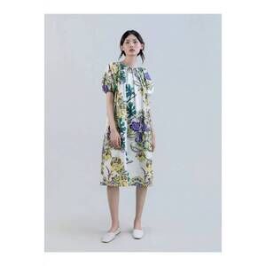 NEW PSOPHIA sun-kissed marigold meadow boat-neck dress in indian flower
